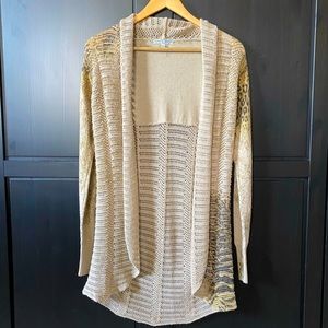 Alberto Makali open cardigan Print and gold detail